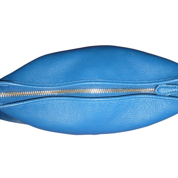 Coach Bleeker Cobalt Blue Pebbled Leather Studded Duffle Crossbody Bucket Bag - Picture 6 of 11